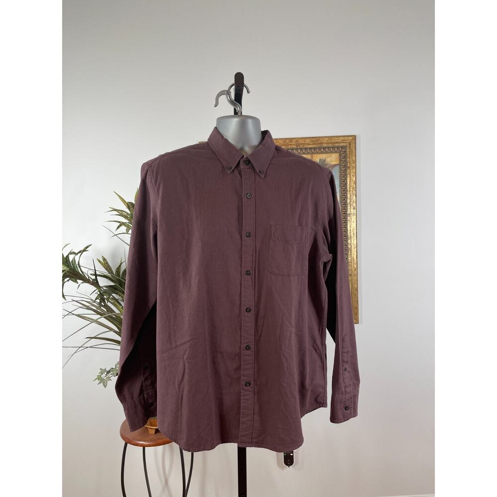 J.CREW Shirt Men's XLarge Brown Solid Chest Pocket Long Sleeve Casual‎ Classic